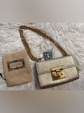Gucci Padlock Small Metallic Shoulder Bag